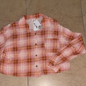 Plaid Button-Up Women's  top